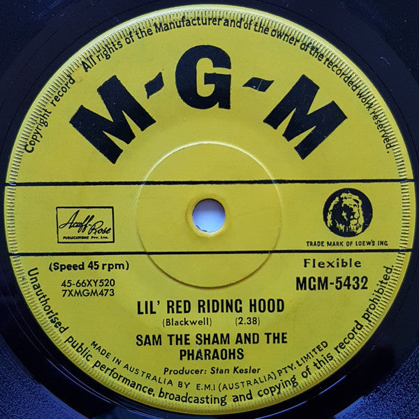 Sam The Sham & The Pharaohs – Lil' Red Riding Hood 7" vinyl record, image 1 of 3