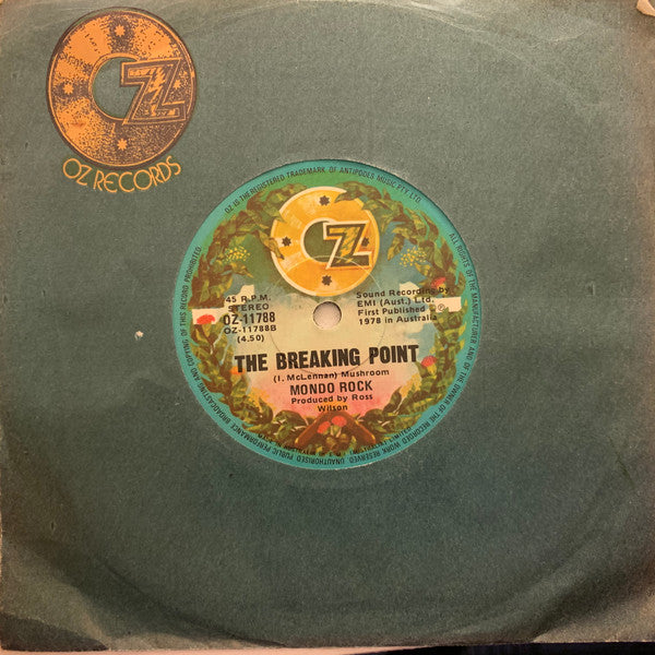 Mondo Rock – The Fugitive Kind 7" vinyl record, image 2 of 2