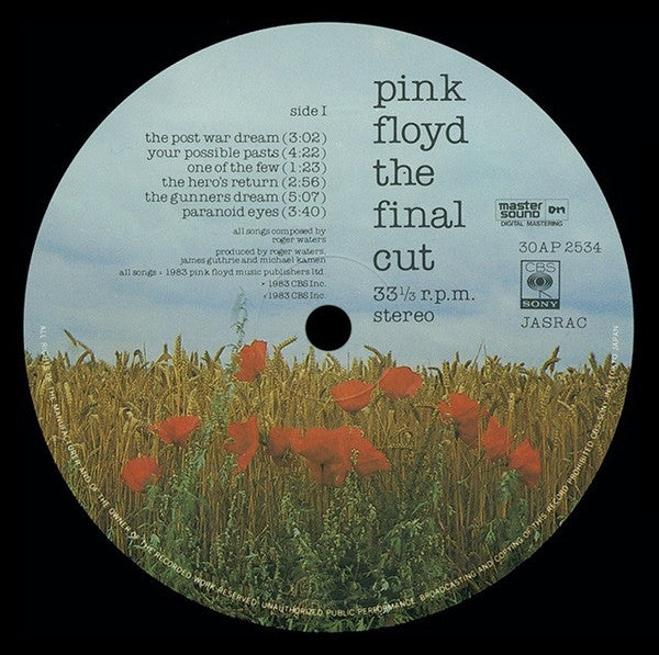 Pink Floyd – The Final Cut LP vinyl record, image 5 of 10