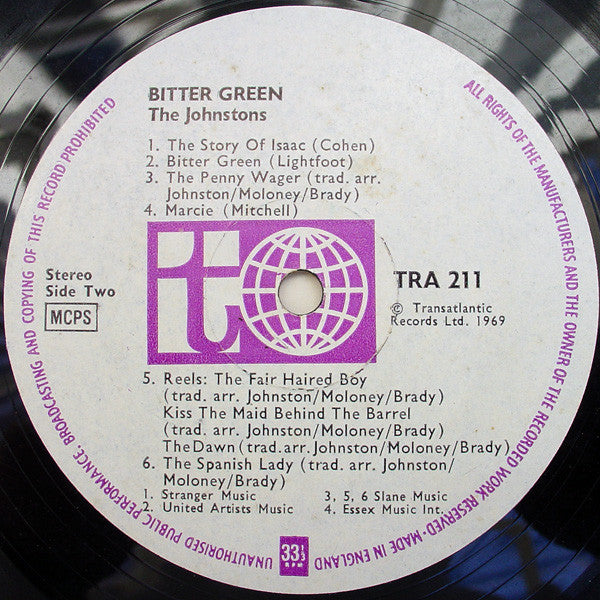 The Johnstons – Bitter Green LP vinyl record, image 4 of 4