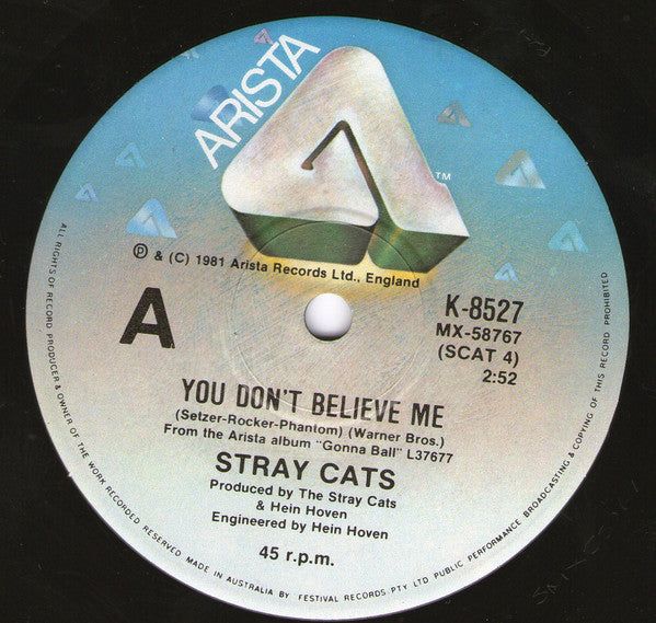 Stray Cats – You Don't Believe Me 7" vinyl record, image 1 of 2