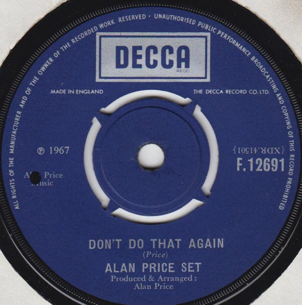 The Alan Price Set – Shame 7" vinyl record, image 2 of 2