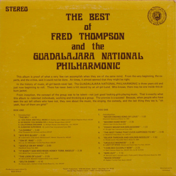 Fred Thompson And The Guadalajara National Philharmonic – The Best Of Fred Thompson And The Guadalajara National Philharmonic LP vinyl record, image 2 of 6