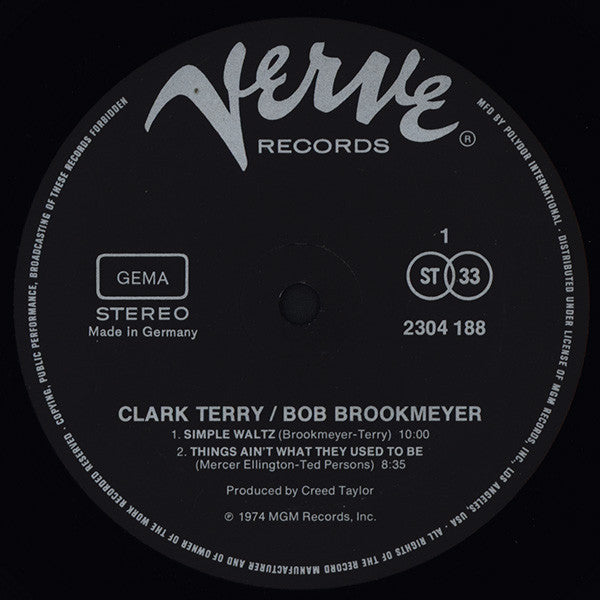 Clark Terry, Bob Brookmeyer – Clark Terry & Bob Brookmeyer LP vinyl record, image 3 of 4