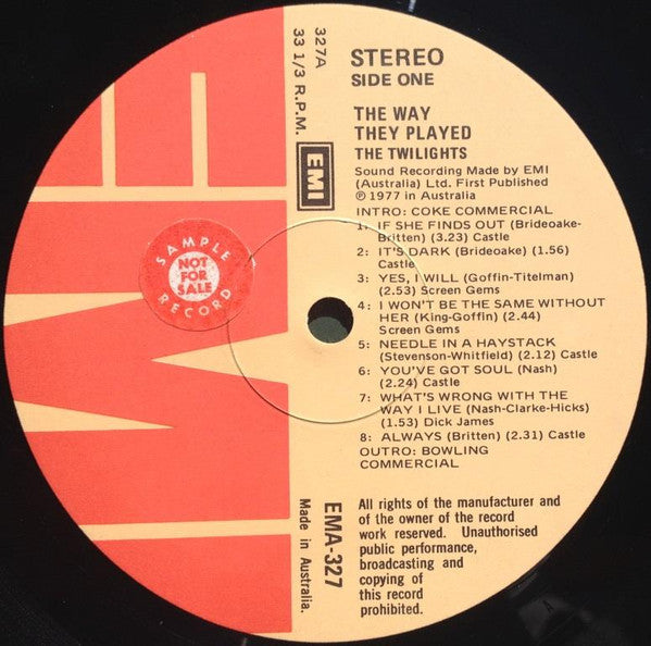 The Twilights – The Way They Played LP vinyl record, image 5 of 5