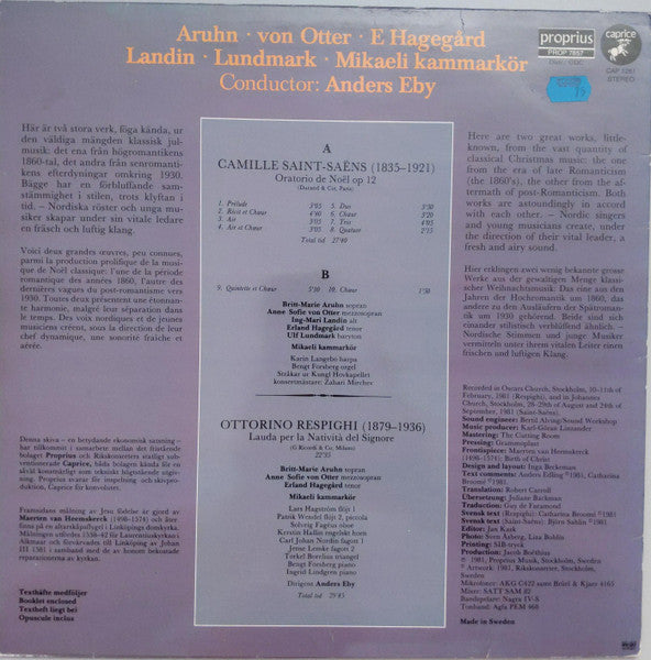 Camille Saint-Saëns, Ottorino Respighi – Oratorio De Noël / Lauda Per La Natività Del Signore LP vinyl record, image 2 of 10