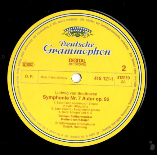 Ludwig Van Beethoven, Herbert Von Karajan, Berliner Philharmoniker – Symphonien 4 & 7 LP vinyl record, image 4 of 5