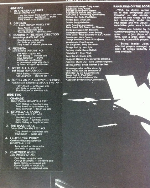 The Tony Ansell Orchestra – Just Arranging LP vinyl record, image 6 of 10