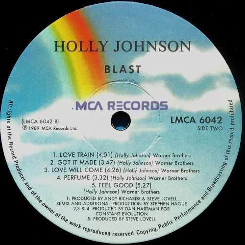 Holly Johnson – Blast LP vinyl record, image 4 of 4