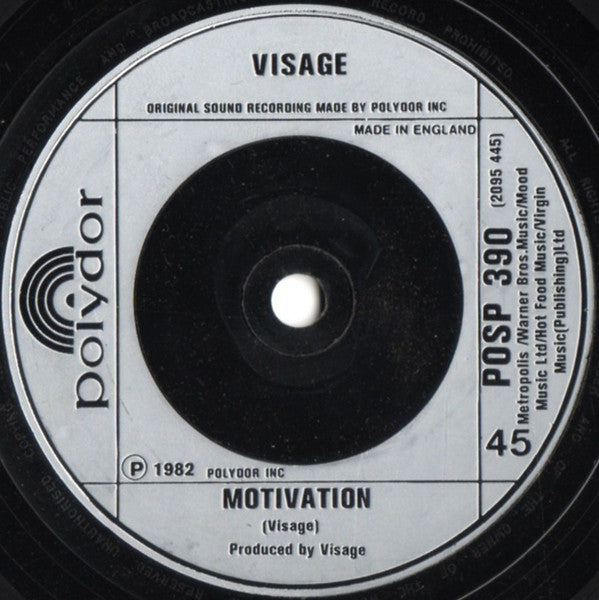 Visage – Damned Don't Cry 7" vinyl record, image 2 of 4