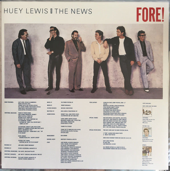 Huey Lewis & The News – Fore! LP vinyl record, image 5 of 6