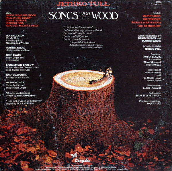 Jethro Tull – Songs From The Wood LP vinyl record, image 2 of 4