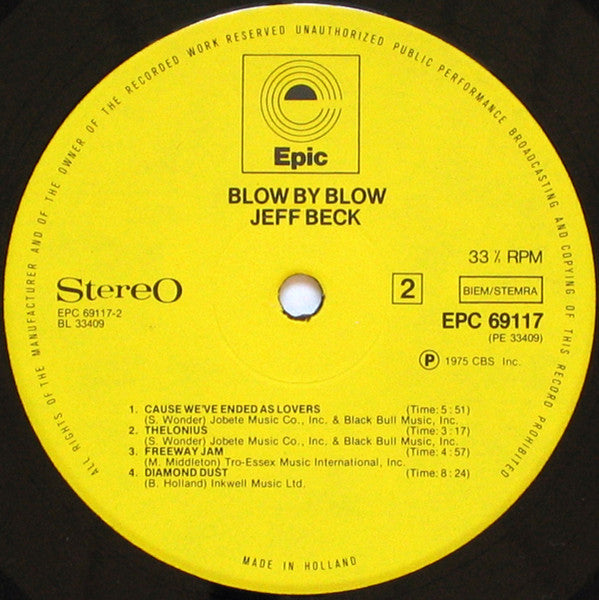 Jeff Beck – Blow By Blow LP vinyl record, image 4 of 4