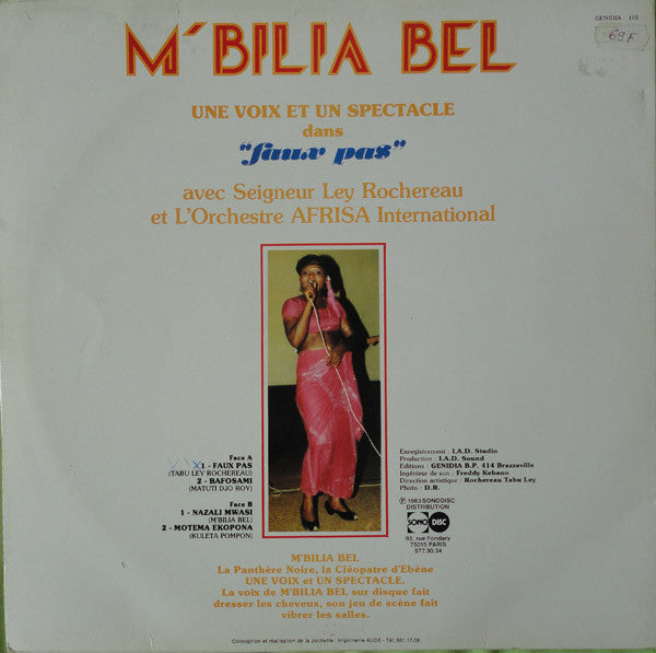 Mbilia Bel, Tabu Ley Rochereau, Orchestre Afrisa L'International – Faux Pas LP vinyl record, image 2 of 4
