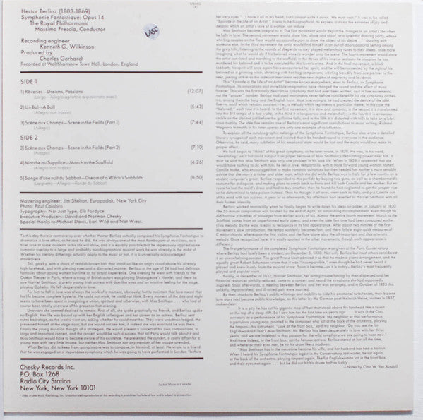 Hector Berlioz, Royal Philharmonic Orchestra, Massimo Freccia – Symphonie Fantastique: Opus 14 LP vinyl record, image 2 of 4