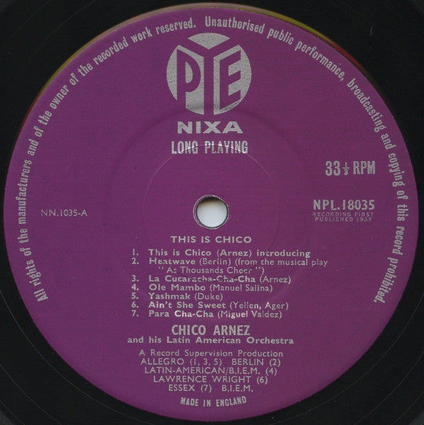 Chico Arnez & His Latin American Orchestra – This Is Chico LP vinyl record, image 4 of 5