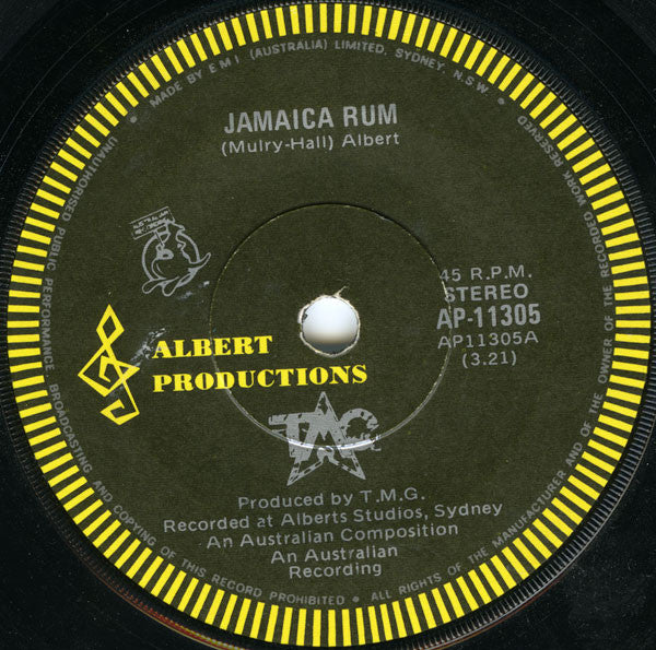 Ted Mulry Gang – Jamaica Rum 7" vinyl record, image 1 of 2