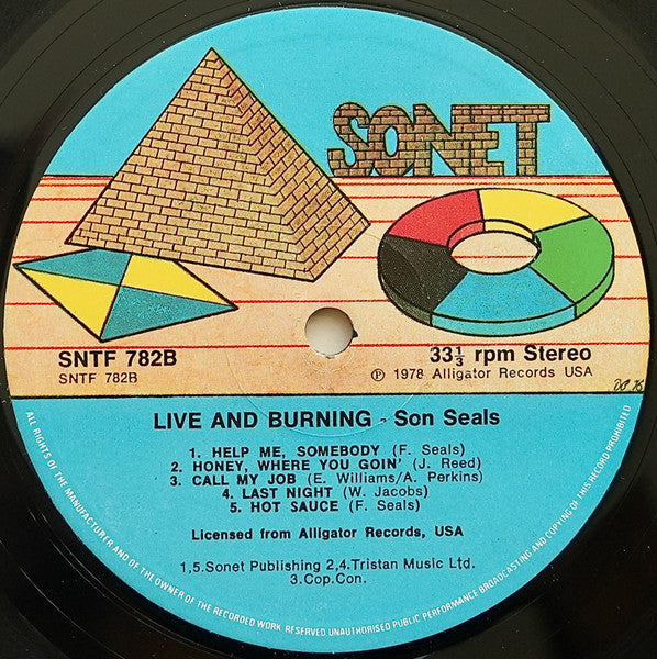 Son Seals – Live And Burning LP vinyl record, image 4 of 4