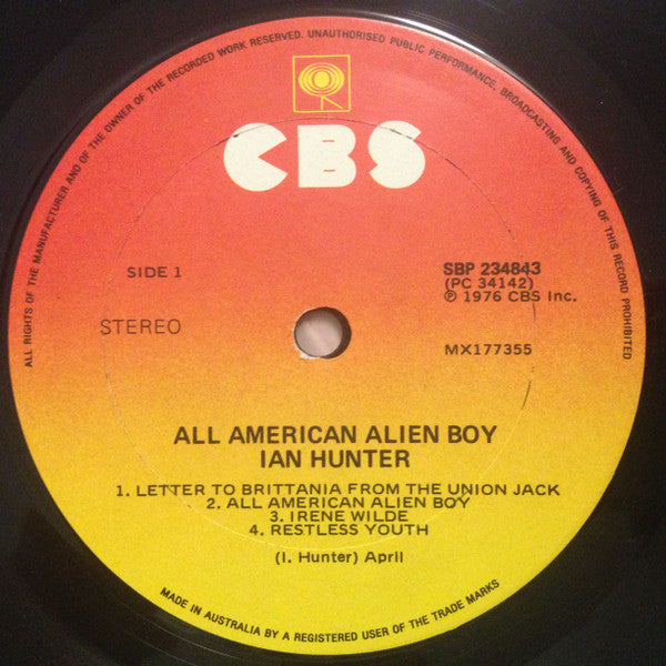 Ian Hunter – All American Alien Boy LP vinyl record, image 6 of 7