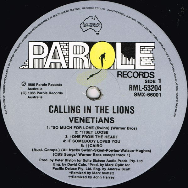 The Venetians – Calling In The Lions LP vinyl record, image 3 of 7