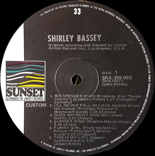 Shirley Bassey – Impossible Dreams LP vinyl record, image 3 of 4