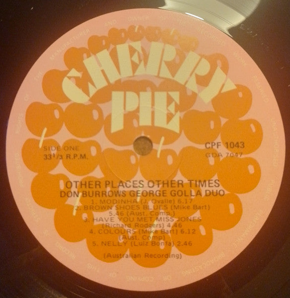 Don Burrows•George Golla Duo – Other Places Other Times LP vinyl record, image 3 of 4