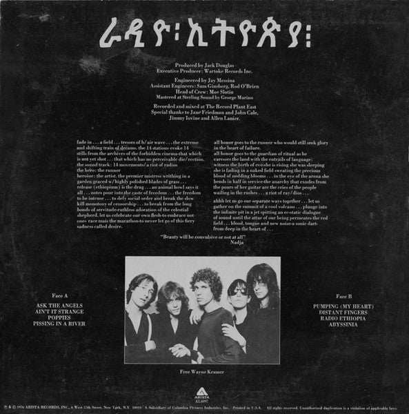 Patti Smith Group – Radio Ethiopia LP vinyl record, image 2 of 5