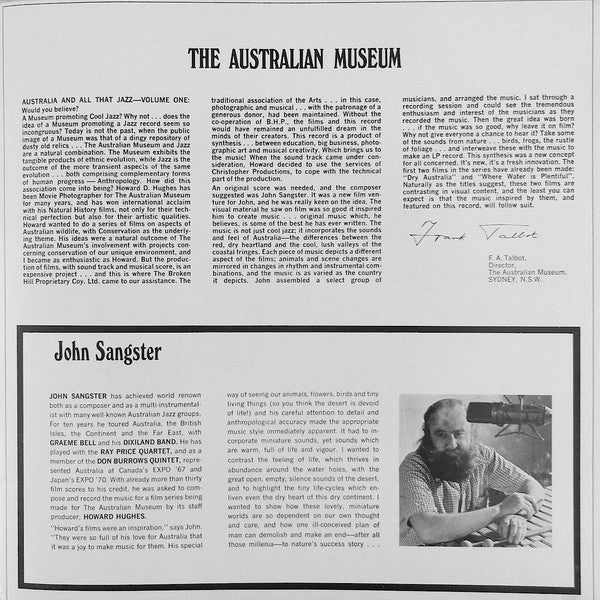 John Sangster – Australia And All That Jazz Vol. 1 LP vinyl record, image 3 of 10