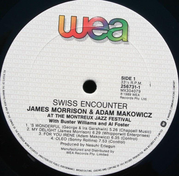 James Morrison, Adam Makowicz – Swiss Encounter - At The Montreux Jazz Festival LP vinyl record, image 3 of 4
