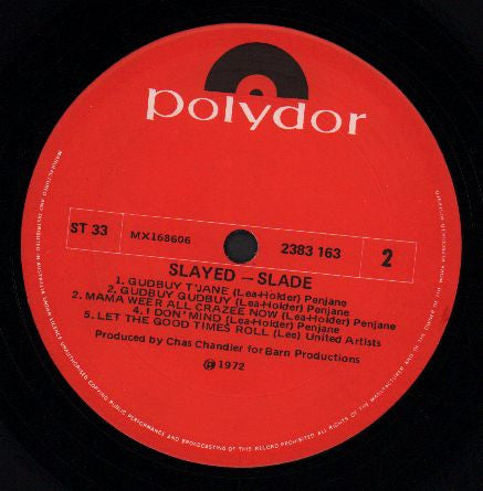Slade – Slayed? LP vinyl record, image 4 of 4