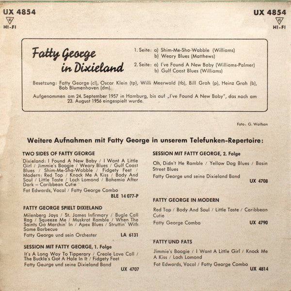 Fatty George – Fatty George In Dixieland 7" vinyl record, image 2 of 4