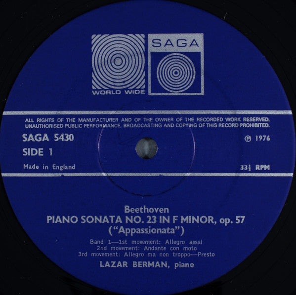 Lazar Berman, Franz Liszt, Ludwig van Beethoven – Sonata In B Minor • Appassionata LP vinyl record, image 3 of 4