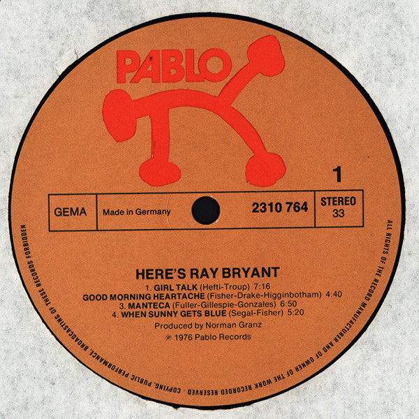 Ray Bryant – Here's Ray Bryant LP vinyl record, image 3 of 4