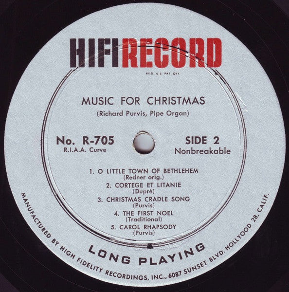 Richard Purvis – Music For Christmas LP vinyl record, image 4 of 6