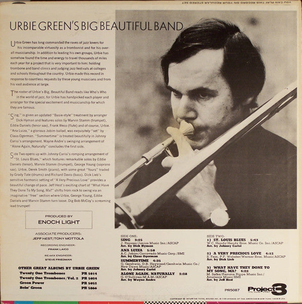 Urbie Green – Urbie Green's Big Beautiful Band LP vinyl record, image 2 of 4