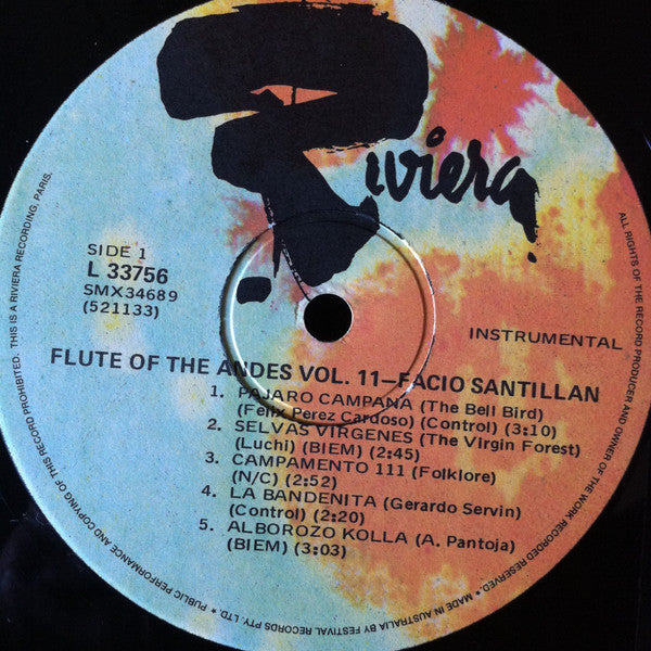 Facio Santillan – Flutes Of The Andes Volume 2 LP vinyl record, image 3 of 4