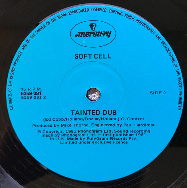 Soft Cell – Tainted Love / Where Did Our Love Go 12" vinyl record, image 2 of 2