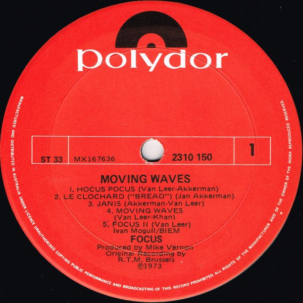 Focus – Moving Waves LP vinyl record, image 3 of 4