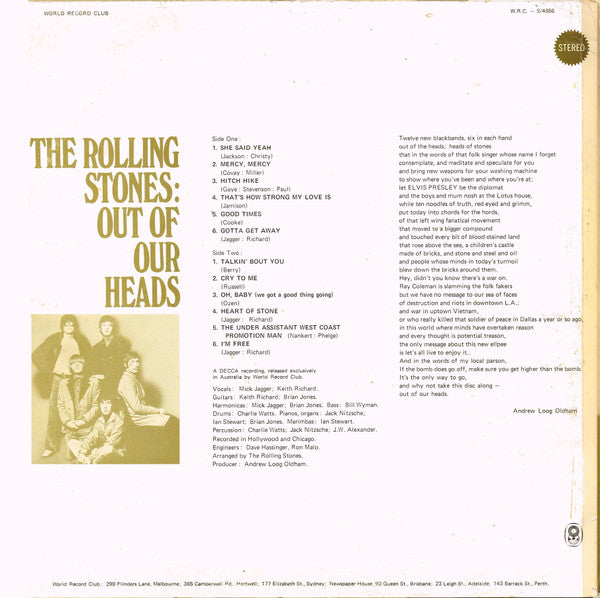 The Rolling Stones – Out Of Our Heads LP vinyl record, image 2 of 5