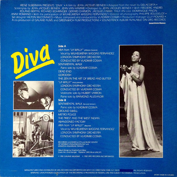 Vladimir Cosma – Diva (Original Soundtrack Recording) LP vinyl record, image 2 of 4