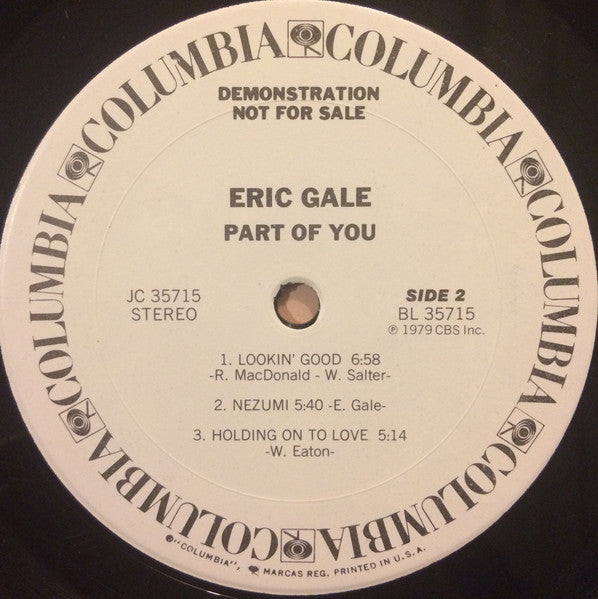 Eric Gale – Part Of You LP vinyl record, image 4 of 4