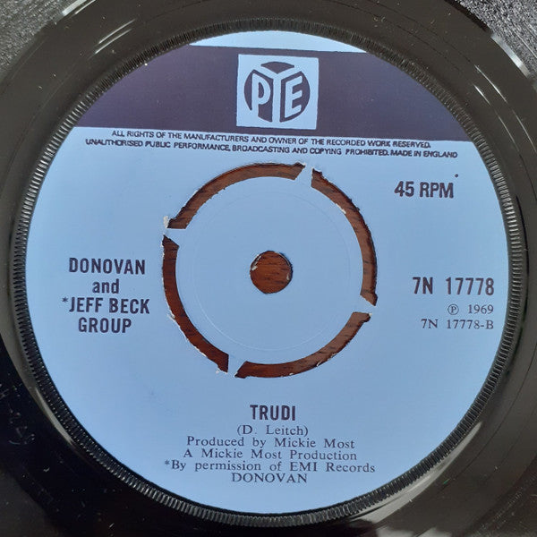 Donovan, Jeff Beck Group – Barabajagal 7" vinyl record, image 2 of 2