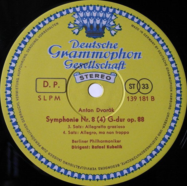 Antonín Dvořák, Berliner Philharmoniker, Rafael Kubelik – Symphonie Nr. 8 LP vinyl record, image 4 of 4