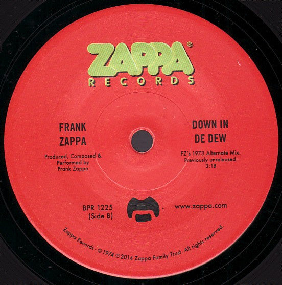 Frank Zappa – Don't Eat The Yellow Snow / Down In De Dew 7" vinyl record, image 4 of 4