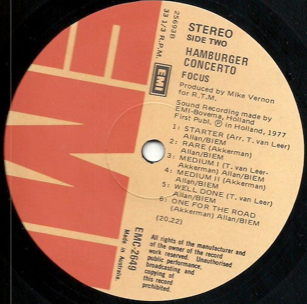 Focus – Hamburger Concerto LP vinyl record, image 4 of 4