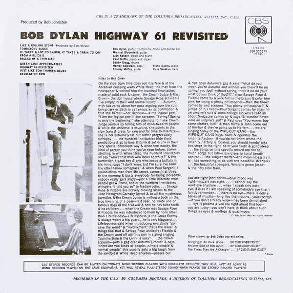 Bob Dylan – Highway 61 Revisited LP vinyl record, image 2 of 4