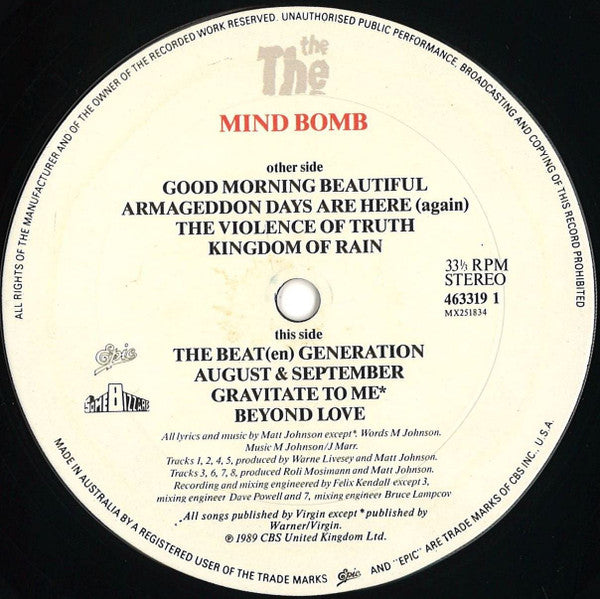 The The – Mind Bomb LP vinyl record, image 4 of 6