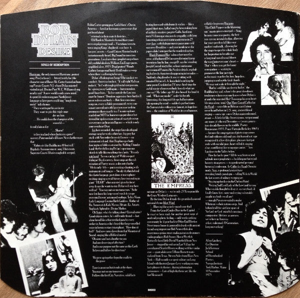 Bob Dylan – Desire LP vinyl record, image 5 of 6