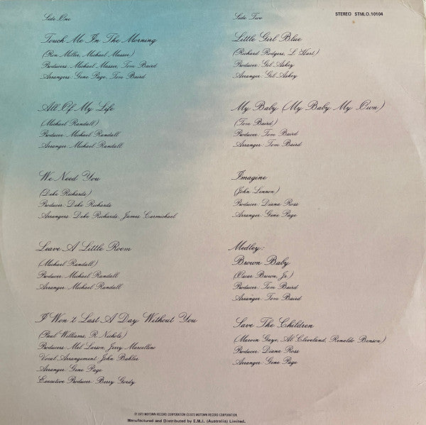 Diana Ross – Touch Me In The Morning LP vinyl record, image 4 of 4