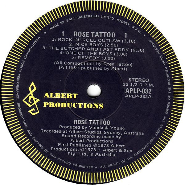 Rose Tattoo – Rose Tattoo LP vinyl record, image 4 of 5